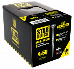 Starblock hout/spaanpl. schroef TX 4x60mm 250st