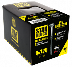 Starblock hout/spaanpl. schroef TX 6x120mm 100st