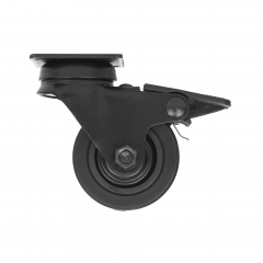 Swivel castor+brake black rubber loose Ø50mm