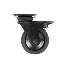 Swivel castor+brake black rubber loose Ø75mm/ load cap. 50KG
