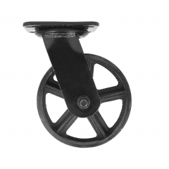 Swivel castor black cast iron loose Ø150mm