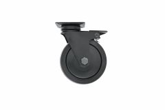 Swivel castor+brake black rubber loose Ø100mm