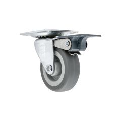 Zwenkwiel+rem grijs rubber los Ø50mm/laadcap. 20KG onverp.