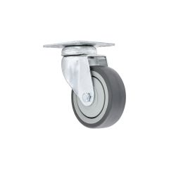 Zwenkwiel grijs rubber los Ø75mm/laadcap. 60KG onverp.
