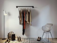 Wall clothes rail buis & koppel set